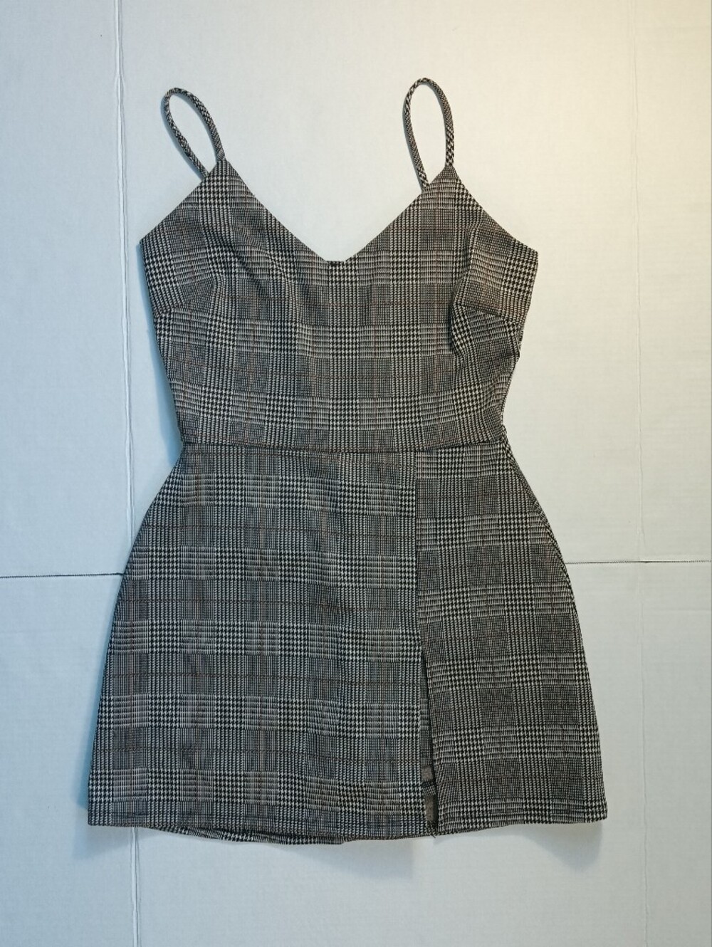 Windsor Black and White Plaid Spaghetti Strap Mini Dress Size S/XS
